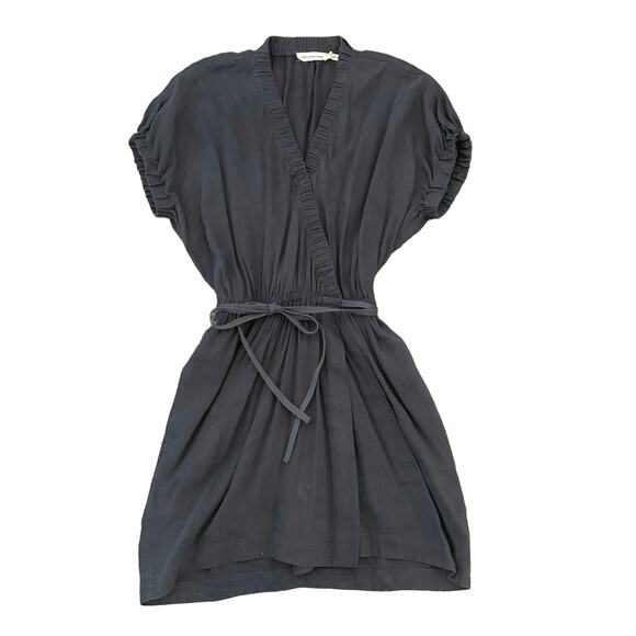 Isabel Marant Dresses & Skirts - Isabel Marant Etoile Iga Linen Blend Wrap Dress Sz EU 38 US 6 Dark Gray Pockets